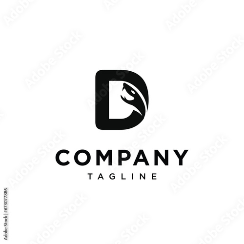 Letter D snake logo icon vector template