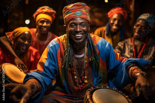photo capturing Nubian culture and traditions, showcasing colorful clothing and lively music.