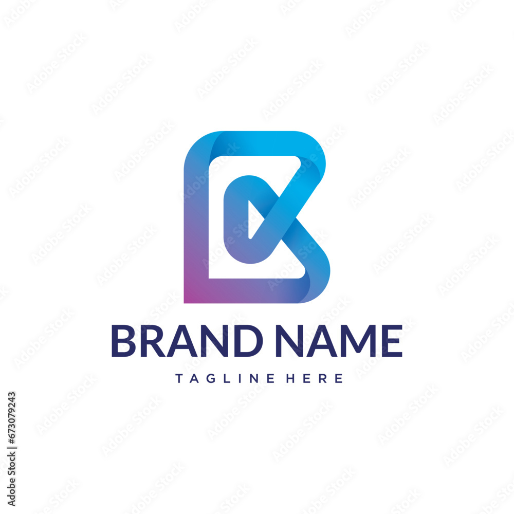 B gradient minimal custom abstract logo B gradient minimal custom abstract logo