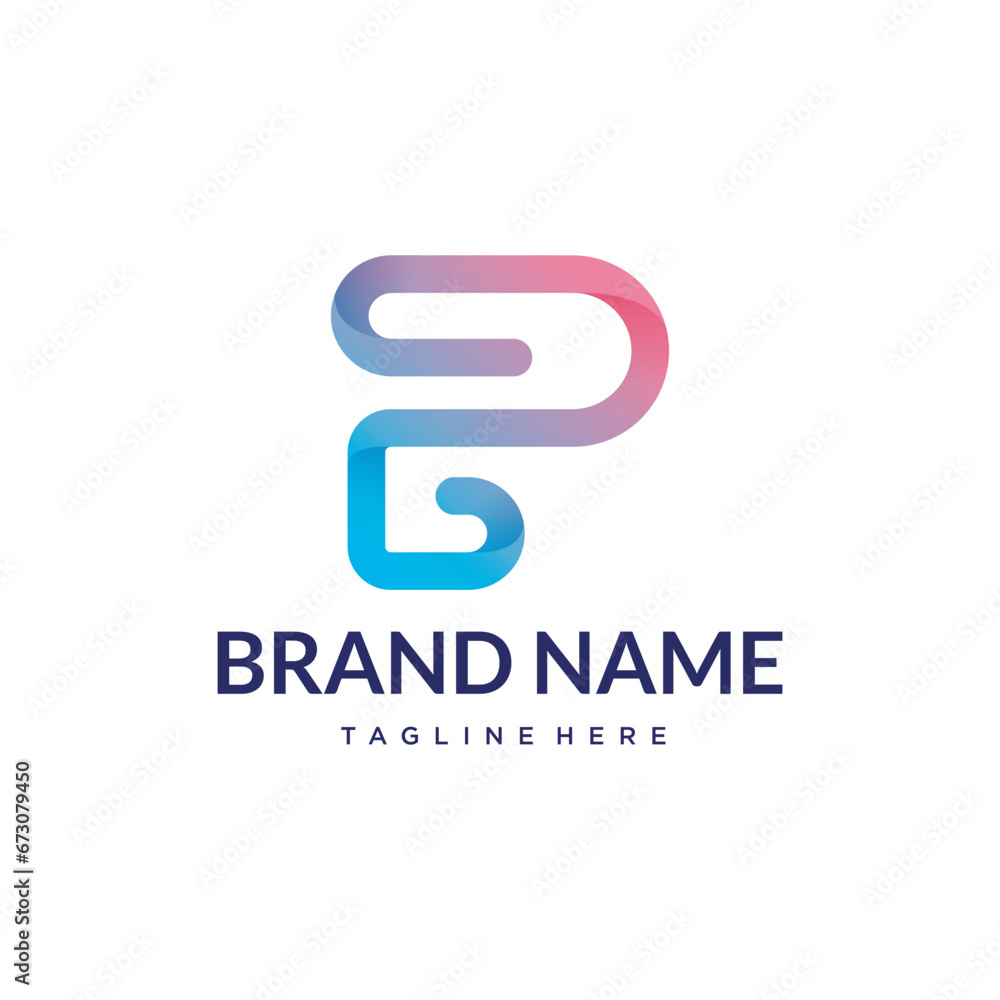 B gradient minimal custom abstract logo B gradient minimal custom abstract logo
