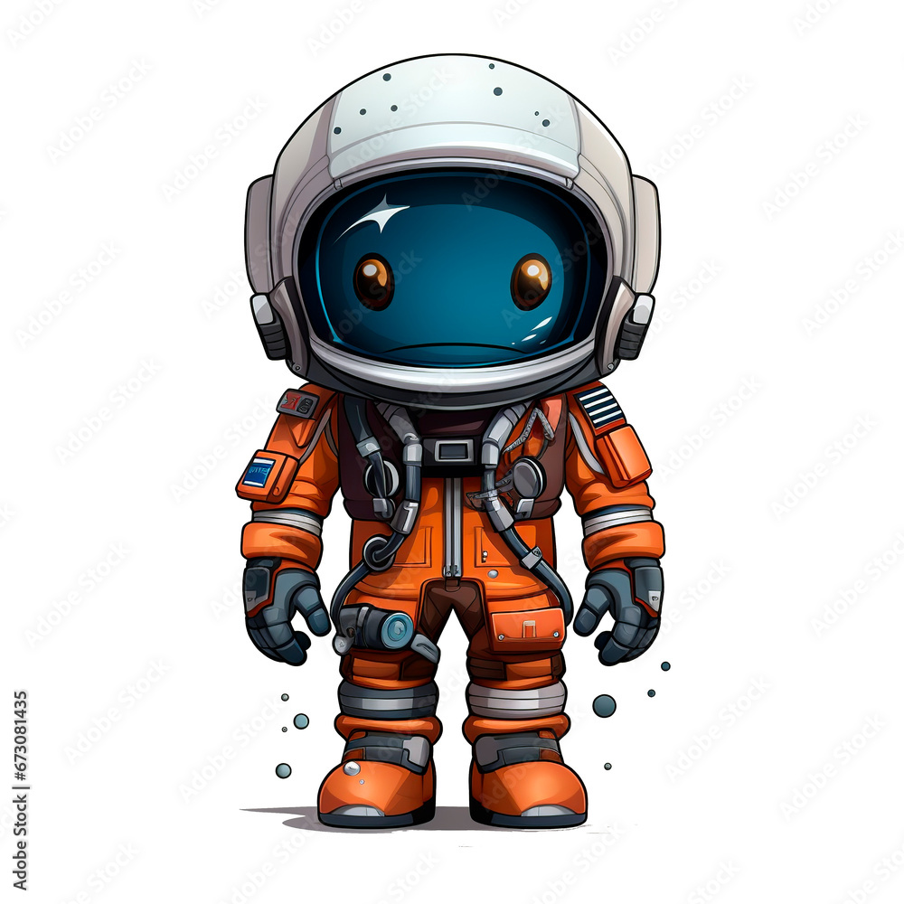 Astronaut in space suit. Vector illustration on white background