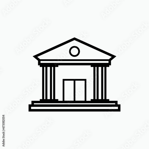Building, Architecture Icon. Court, Bank Symbol.