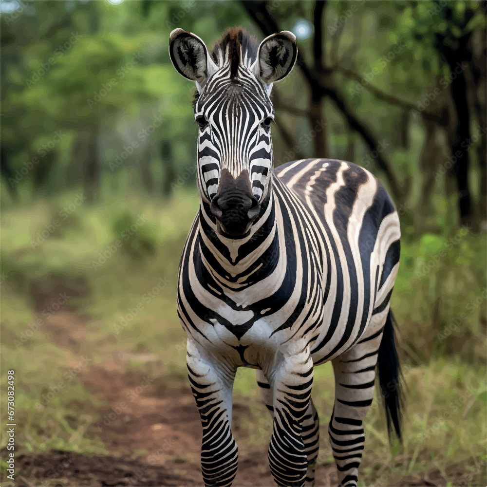 Fototapeta premium high resolution Illustration of a African zebra