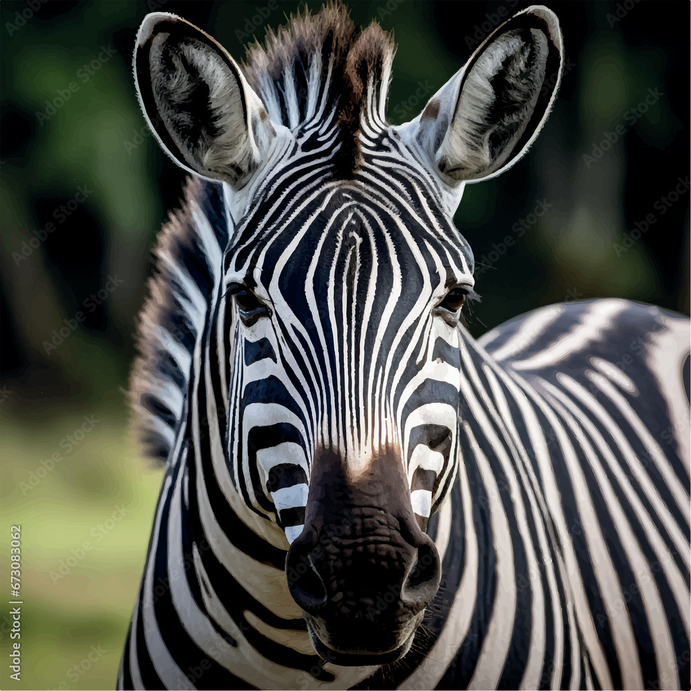 Naklejka premium high resolution Illustration of a African zebra