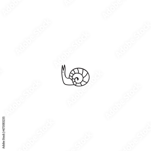 Snail doodle vector illustration