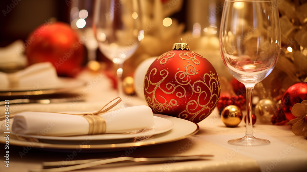 Holiday tableware, Christmas. Dinner celebrated. Holiday tableware, Christmas. Dinner celebrated.