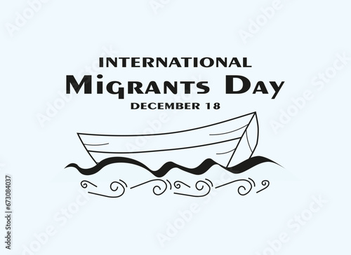 International migrants day background vector celebrated on December 18.