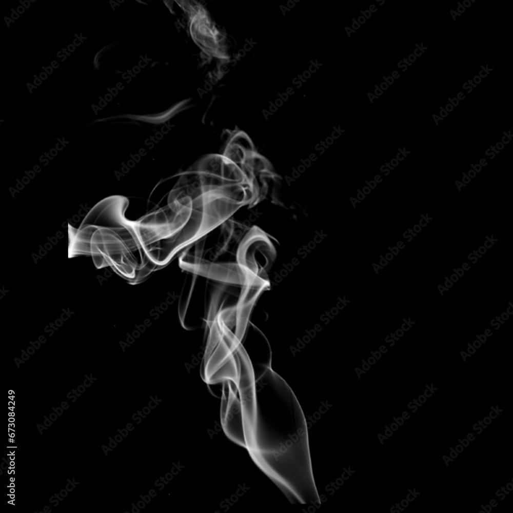 Fototapeta premium real smoking isolated effect black backdrop with smoke overlay