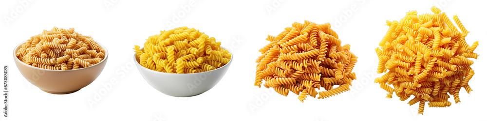 Fusilli pasta  Hyperrealistic Highly Detailed Isolated On Transparent Background Png File - obrazy, fototapety, plakaty 