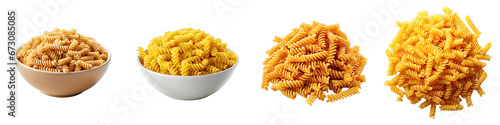Fusilli pasta  Hyperrealistic Highly Detailed Isolated On Transparent Background Png File