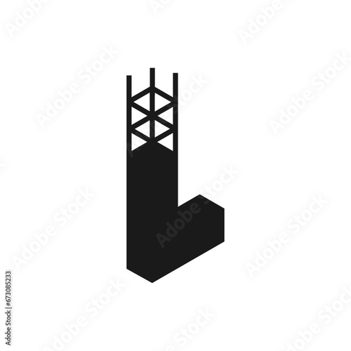 letter L building logo vector icon illustration