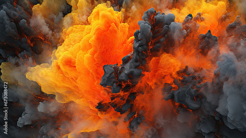 Abstract background explosion 3d lava, many fire and smoke V2