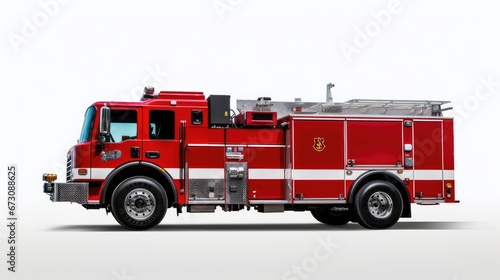 Fire truck on a white background  AI generated Image