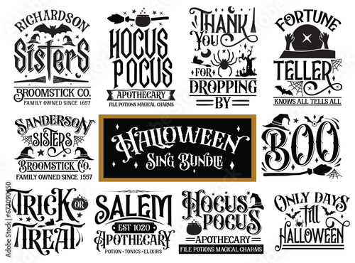 Halloween Vintage sign bundle, Halloween svg, Halloween sign, Halloween design