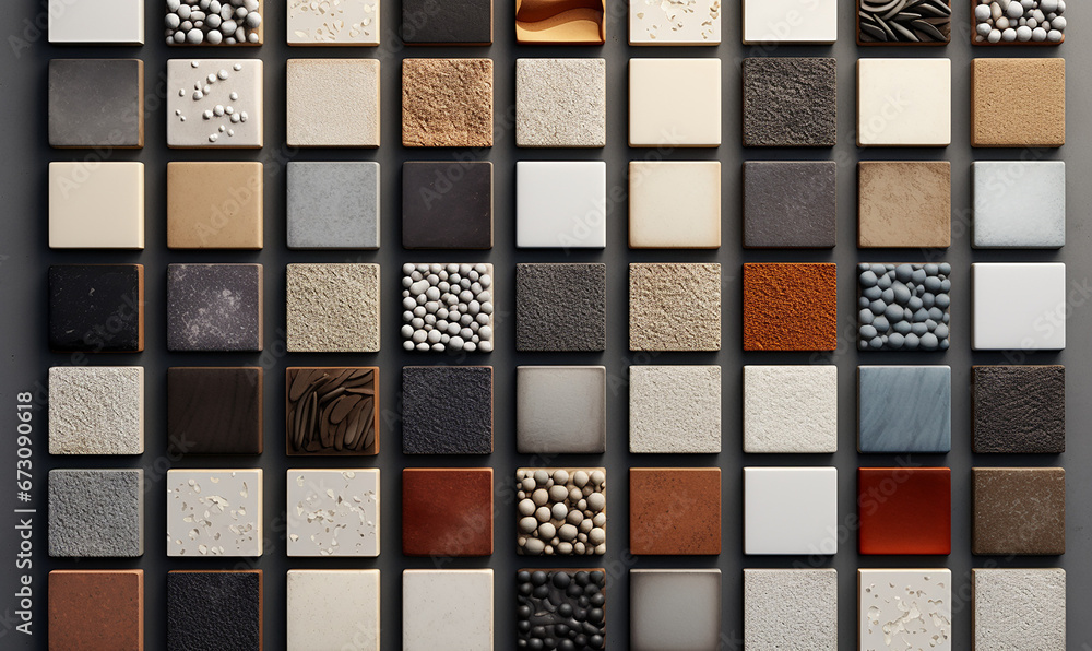 abstract background made of squares samples of products for repair created with Generative Ai abstract background made of squares samples of products for repair created with Generative Ai