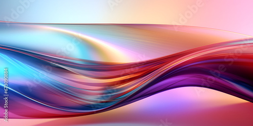 Abstract 3d background,Colorful Abstract Wave White Background Design,Vibrant Neon Holographic Twisted Wave in Motion Generative ai