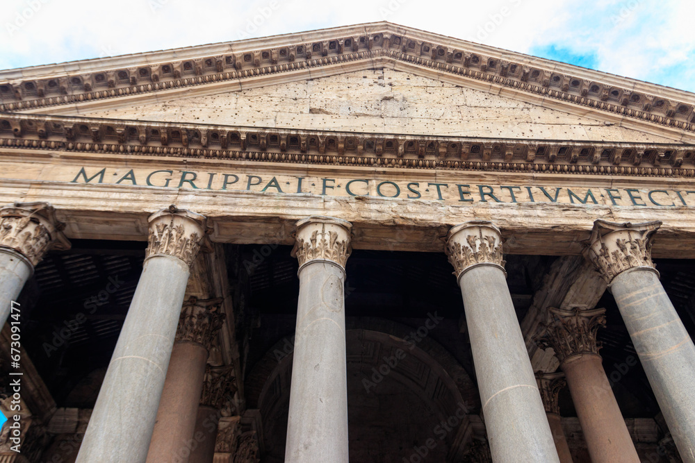 Exterior of Pantheon in Rome, Italy