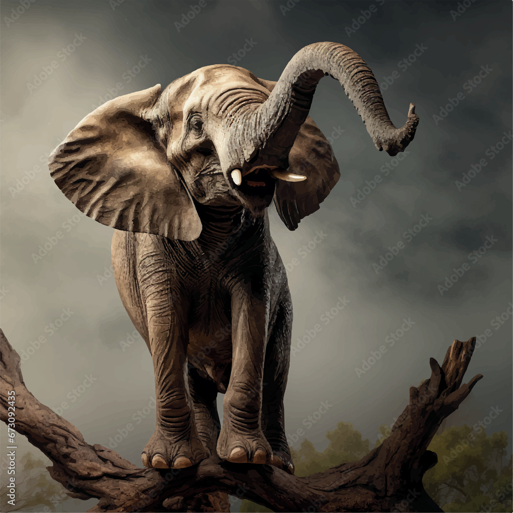 Fototapeta premium high resolution Illustration of elephant
