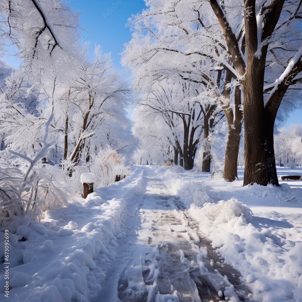 winter landscape with trees and snow, generative ai winter landscape with trees and snow, generative ai