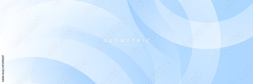 White and blue abstract banner with circular geometric shapes background. Modern futuristic hi-technology concept. Vector illustration White and blue abstract banner with circular geometric shapes background. Modern futuristic hi-technology concept. Vector illustration