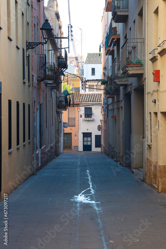 long and narrow village street