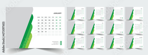 Calendar 2024 planner corporate template design set. Week starts on Monday. template for annual calendar 2024