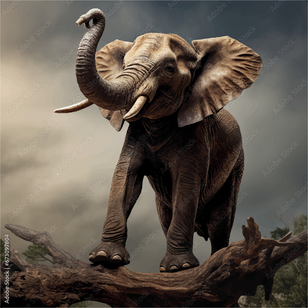 Fototapeta premium high resolution Illustration of elephant