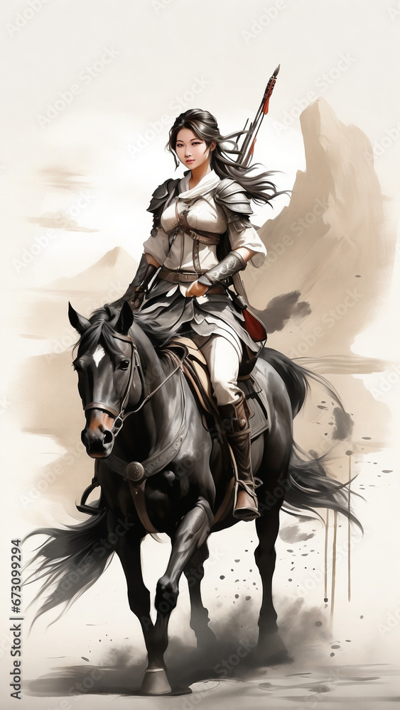 Naklejka premium horse and rider