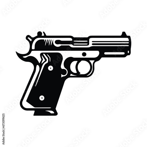 A logo of pistol icon vector gun silhouette isolated design