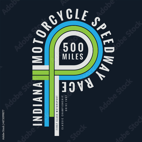 vector illustration of motor sport theme . t shirt graphics . 
