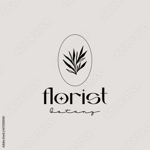 Fototapeta Naklejka Na Ścianę i Meble -  Leaf Flower Plant Logo Template. Universal creative premium symbol. Vector illustration. Creative Minimal design template. Symbol for Corporate Business Identity