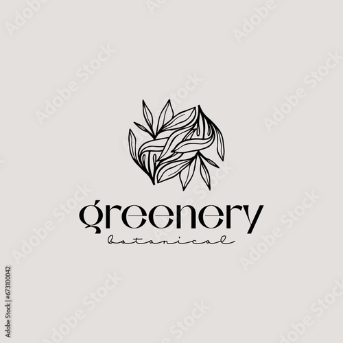 Leaf Flower Plant Logo Template. Universal creative premium symbol. Vector illustration. Creative Minimal design template. Symbol for Corporate Business Identity