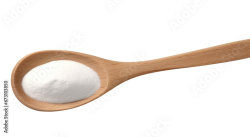 Kitchen Salt on wooden eating spoon isolated on transparent background PNG