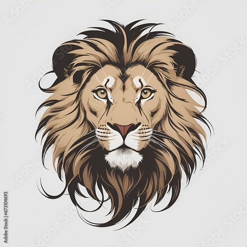 Lion head illustration  AI generated