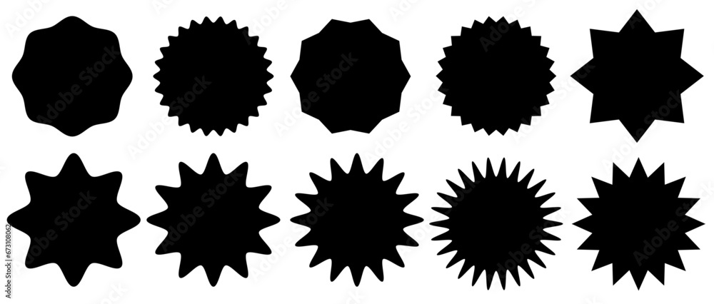 Colección de iconos de estrellas. Pegatinas de precios de estrellas. Conjunto de iconos vectoriales de estrellas.