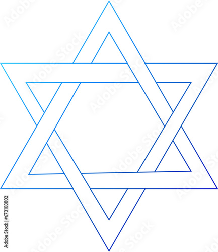 Blue gradient outline Star of David