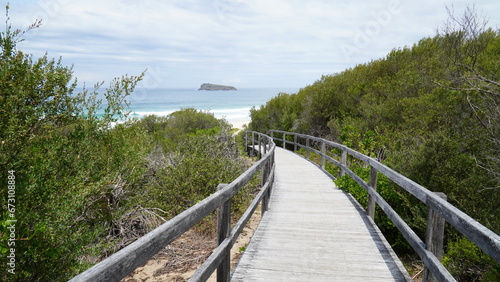 path to the beach.access to the sea. fence near the ocean  beach in Australia
