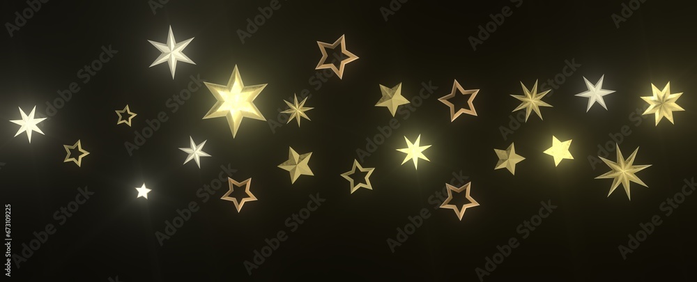 golden stars - 3d golden stars - 3d