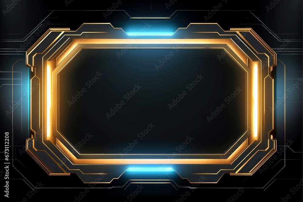 Abstract high tech black border, futuristic technology background Stock ...