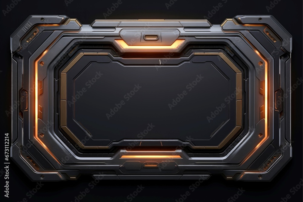 Abstract high tech black border, futuristic technology background