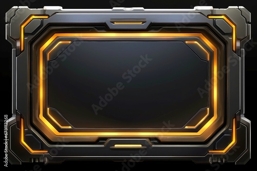 Abstract high tech black border, futuristic technology background