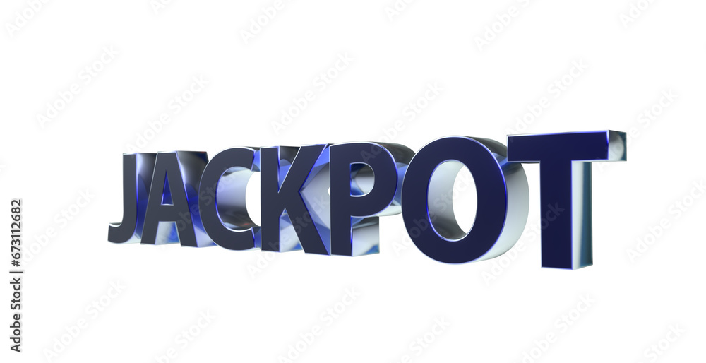 Jackpot plakative blaue metallische 3D-Schrift, Glück, Gewinn, Lotterie, Glücksspiel, Preisgeld, Siegesprämie, Freisteller Jackpot plakative blaue metallische 3D-Schrift, Glück, Gewinn, Lotterie, Glücksspiel, Preisgeld, Siegesprämie, Freisteller