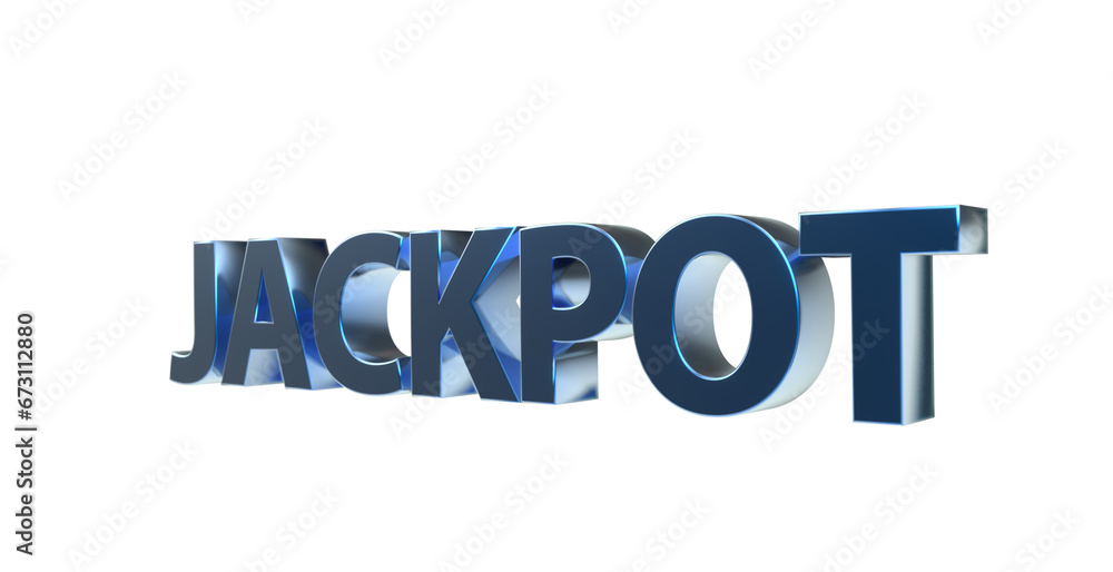 Jackpot plakative blaue metallische 3D-Schrift, Glück, Gewinn, Lotterie, Glücksspiel, Preisgeld, Siegesprämie, Freisteller Jackpot plakative blaue metallische 3D-Schrift, Glück, Gewinn, Lotterie, Glücksspiel, Preisgeld, Siegesprämie, Freisteller