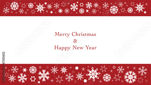 Merry Christmas and Happy New Year white and red blank presentation deck background with snowflakes