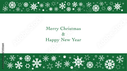 Merry Christmas and Happy New Year white blank presentation deck background with snowflakes