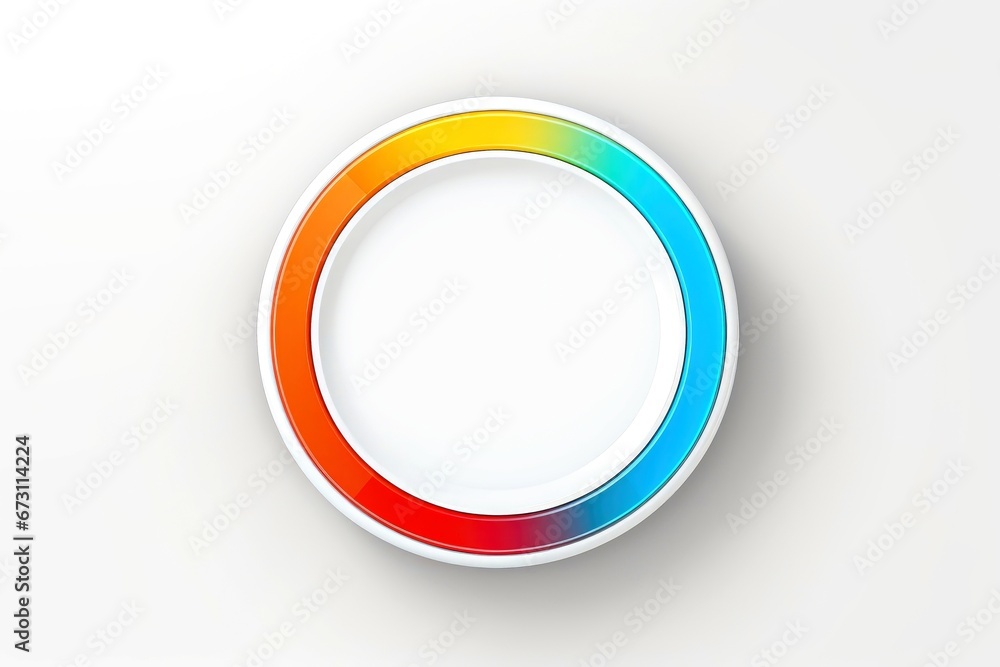 Abstract high tech multicolor button on white background Abstract high tech multicolor button on white background