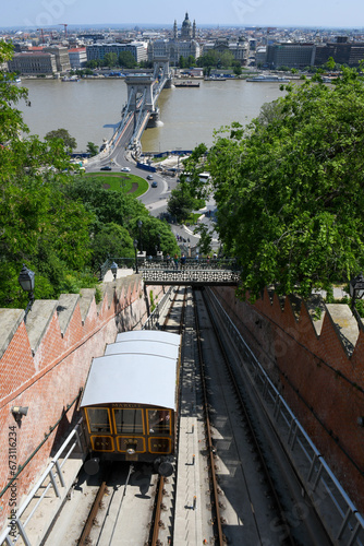 Funicular to the castle at Budapest in Hungary © fotoember