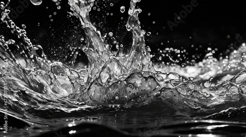 水 水しぶき モノクロ ウォーター 波紋 水滴 波