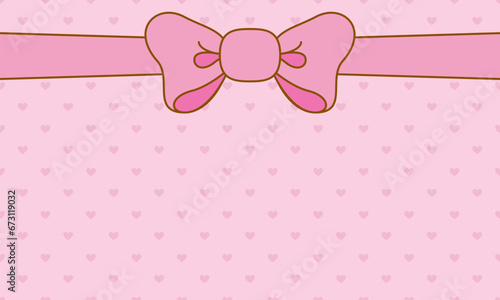 Abstract pink background vector illustration. Abstract pink background with bow and hearts. Decoration banner themed Lol surprise doll girlish style. Invitation card template