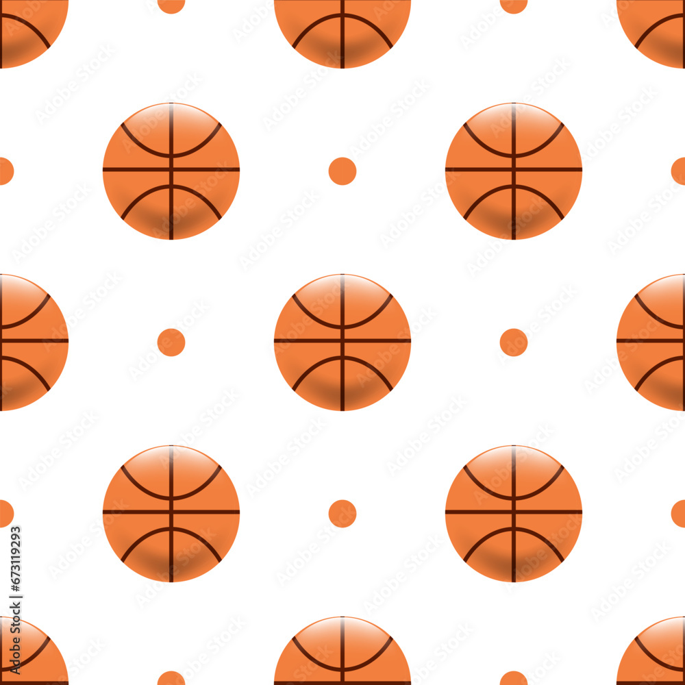 Basketball Ball seamless pattern background.